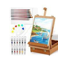 Без бренда «Набор подарочный «Две картинки» 27 предметов: этюдник 35 см из бука, краски акрил 12x12 мл, 2 холста 22x30 на мдф, 10 кистей, мастихин, палитра» в Воронеже в интернет-магазине Без бренда «Набор подарочный «Две картинки» 27 предметов: этюдник 35 см из бука, краски акрил 12x12 мл, 2 холста 22x30 на мдф, 10 кистей, мастихин, палитра» в Воронеже