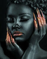 Без бренда «Коробка 20 шт: Портрет с золотыми ногтями» в Воронеже