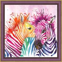 Веселые разноцветные зебры