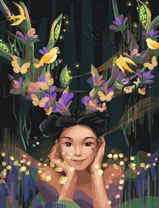 Без бренда «Темноглазая девчонка с цветами и птицами в волосах» в Воронеже