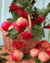 Без бренда «Плетёная корзина с калиной и яблоками» в Воронеже