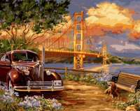 Без бренда «Американский автомобиль на фоне моста через залив» в Воронеже