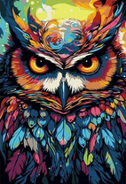Яркая красочная сова