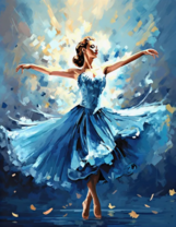 Балерина в голубом платье