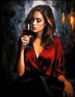 Без бренда «Девушка в красном платье с бокалом вина» в Воронеже