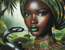 Темнокожая девушка и змея