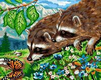 Без бренда «Еноты и бабочка на цветочной поляне» в Воронеже в интернет-магазине  Без бренда «Еноты и бабочка на цветочной поляне» в Воронеже